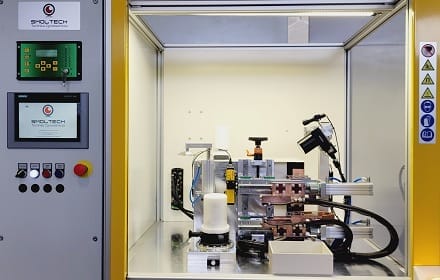 projection welding machine with a vision system